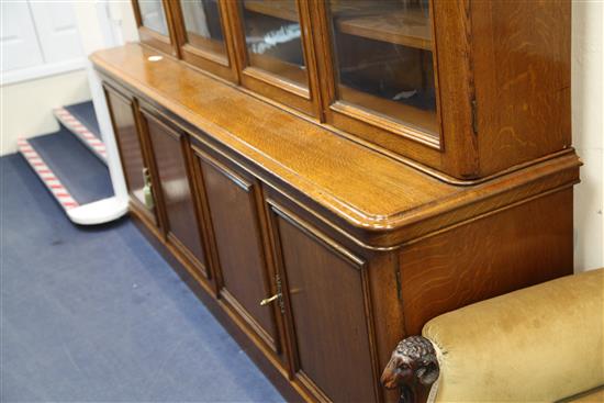 A large Victorian mahogany library bookcase, W.10ft 10in. D.1ft 6.5in. H.8ft